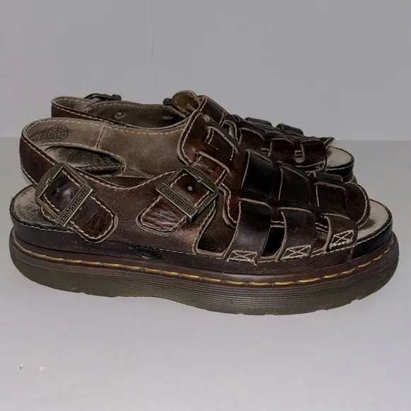 Dr. Marten Brown Fisherman Chunky Sandals - Size 11