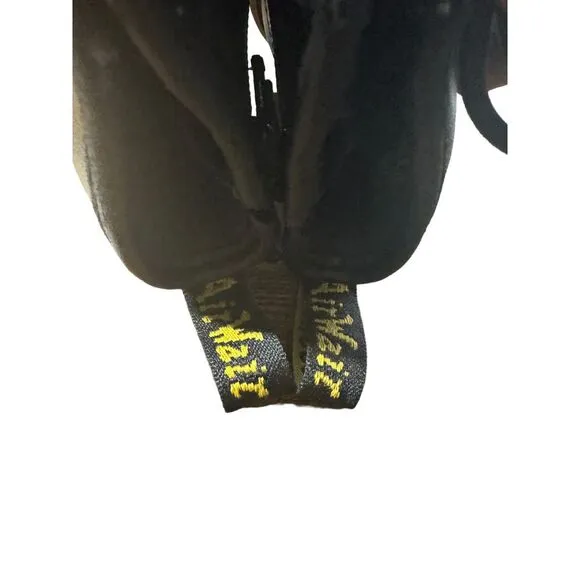Dr Marten Girls Black Leather Lace Up Side Zip Boots Docs Girls Size 11‎