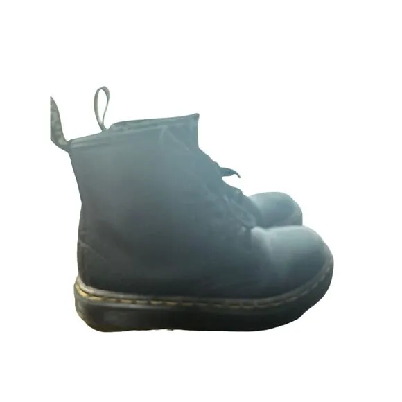 Dr Marten Girls Black Leather Lace Up Side Zip Boots Docs Girls Size 11‎
