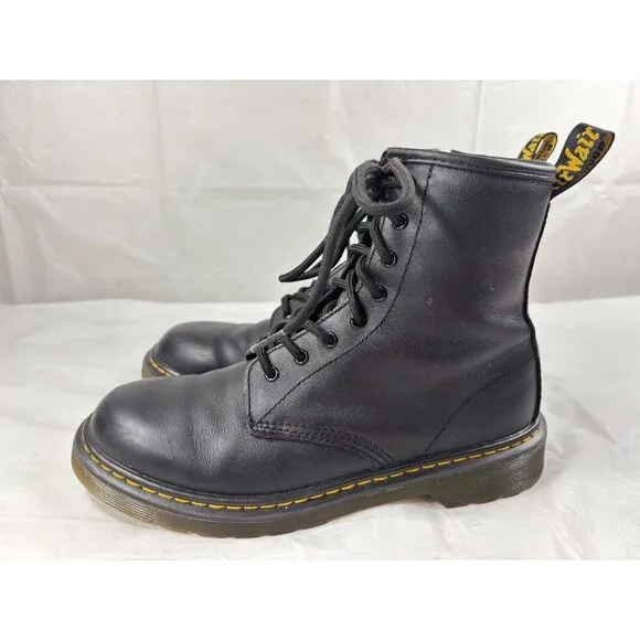 Dr. Marten's 1460 8 Eye Black Leather Boots Side Zip size 6