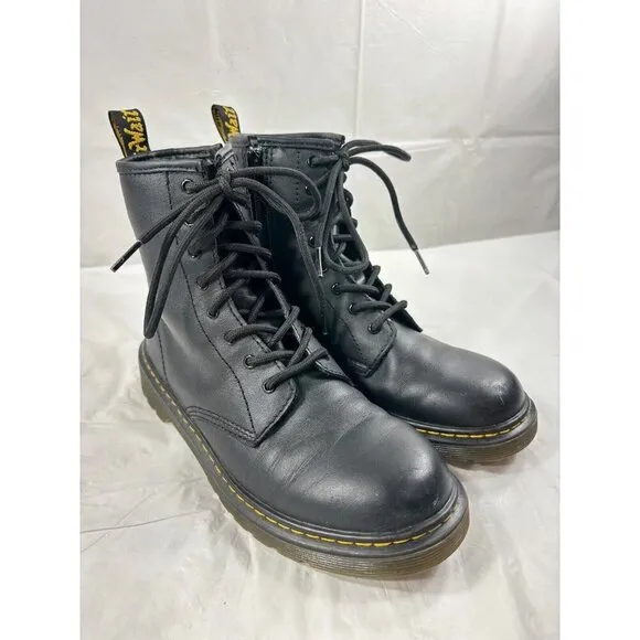 Dr. Marten's 1460 8 Eye Black Leather Boots Side Zip size 6