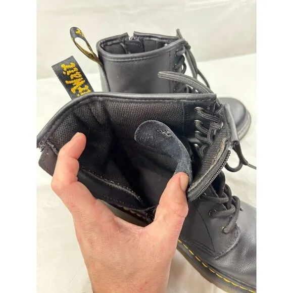 Dr. Marten's 1460 8 Eye Black Leather Boots Side Zip size 6