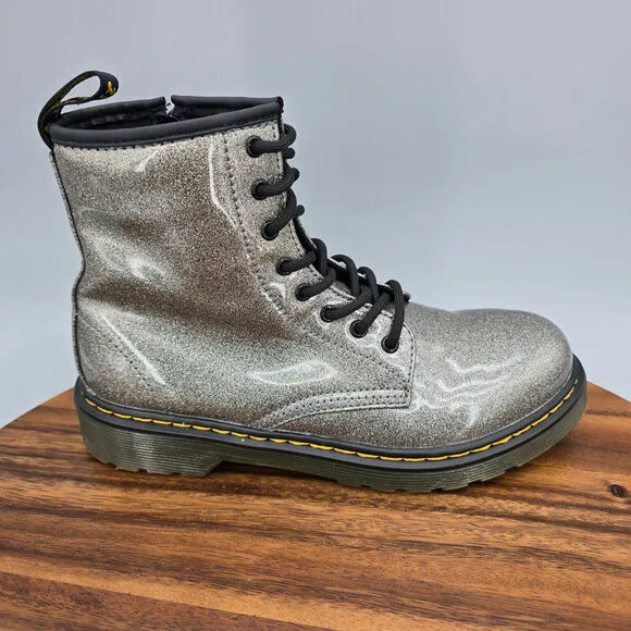 Dr Martens 1460 Boots Women's 5 Glitter Side Zip Lace Up Comfort Combat Booties