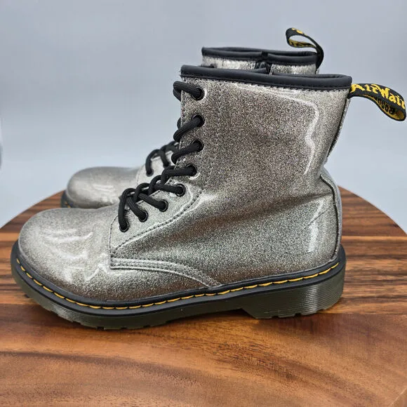 Dr Martens 1460 Boots Women's 5 Glitter Side Zip Lace Up Comfort Combat Booties