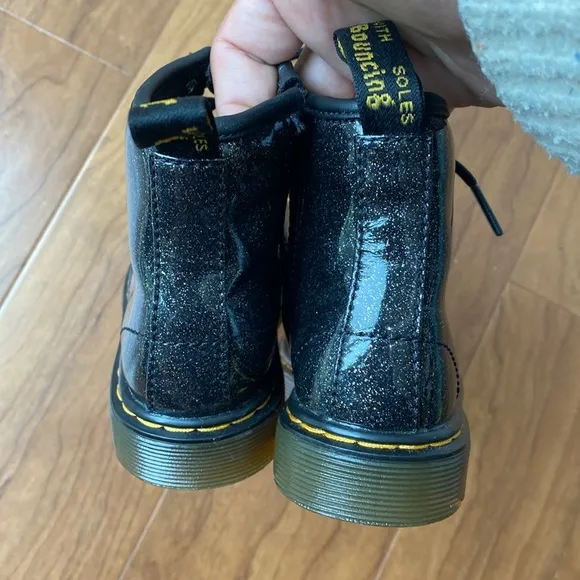 Dr. Martens 1460 Cosmic Glitter Toddler Side Zip Lace Up Leather Boots Sz 9
