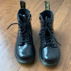 Dr. Martens 1460 Cosmic Glitter Toddler Side Zip Lace Up Leather Boots Sz 9