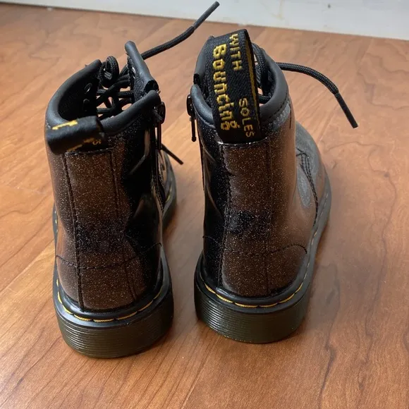 Dr. Martens 1460 Cosmic Glitter Toddler Side Zip Lace Up Leather Boots Sz 9