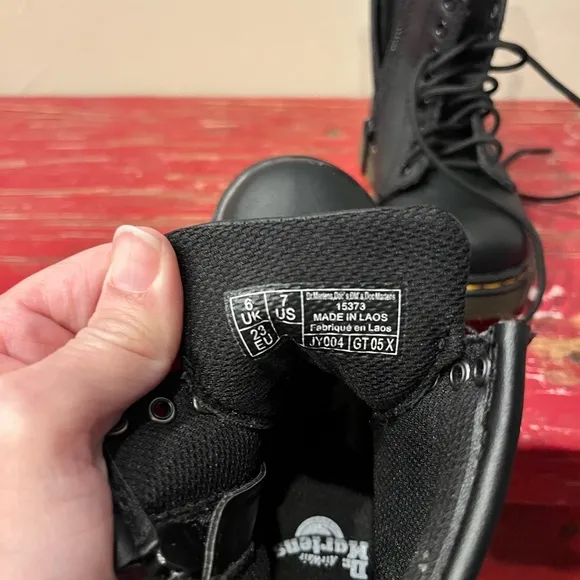 Dr Martens 1460 Toddler Size 7 Black Leather Side Zip Lace Up Boots Unisex