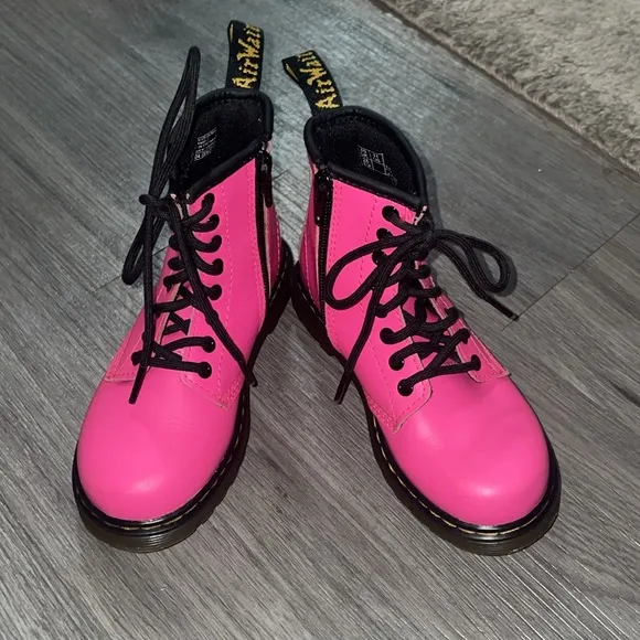 Dr. Martens Air Wair Hot Pink Lacie Up Side Zip Boots US Sz 11 EUC