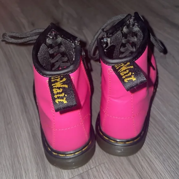 Dr. Martens Air Wair Hot Pink Lacie Up Side Zip Boots US Sz 11 EUC