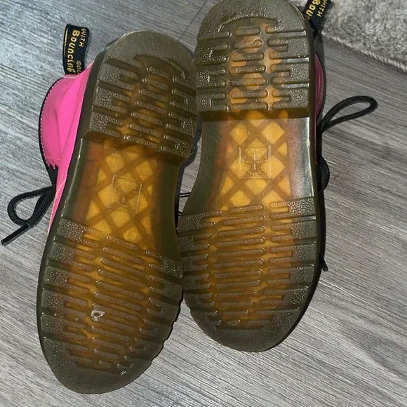Dr. Martens Air Wair Hot Pink Lacie Up Side Zip Boots US Sz 11 EUC
