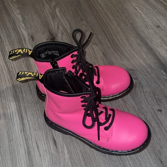 Dr. Martens Air Wair Hot Pink Lacie Up Side Zip Boots US Sz 11 EUC