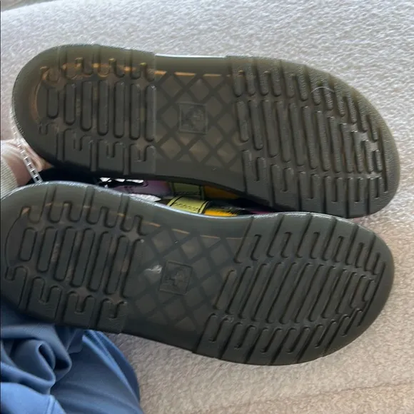 Dr. Martens Black and Green Sandals with Chunky Sole Jorge Mule