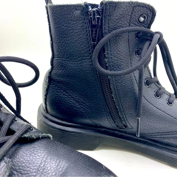 Dr Martens Black Classic Side Zip Lace Up Boots Size 2