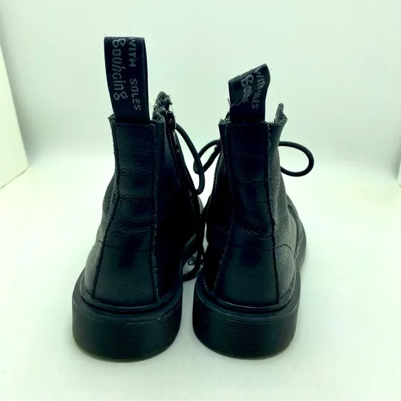 Dr Martens Black Classic Side Zip Lace Up Boots Size 2