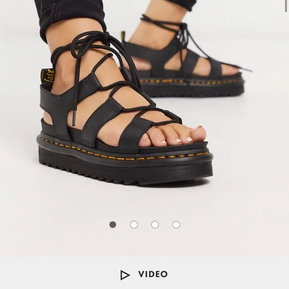 Dr. Martens Black Platform Sandals Size 10