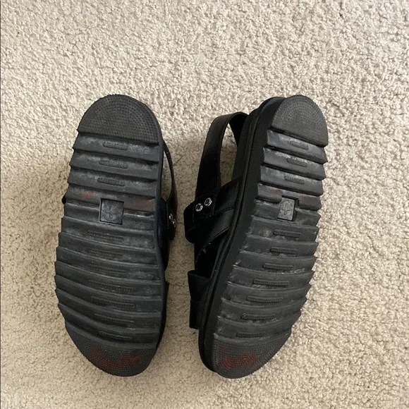 Dr. Martens Black Sandals with Silver Buckles