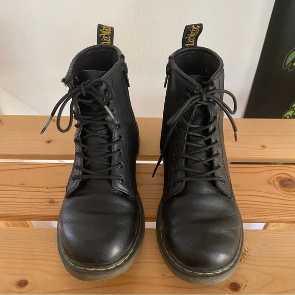 Dr. Martens Black Side Zip Kids Leather Boots