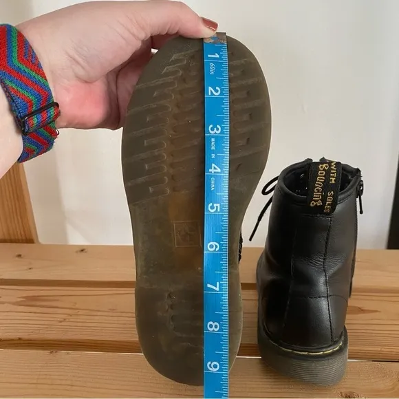 Dr. Martens Black Side Zip Kids Leather Boots