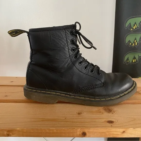 Dr. Martens Black Side Zip Kids Leather Boots