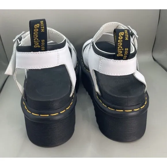 Dr Martens Blaire Quad Fisherman Sandals Womens 9 EU 41 Black White EVA Platform