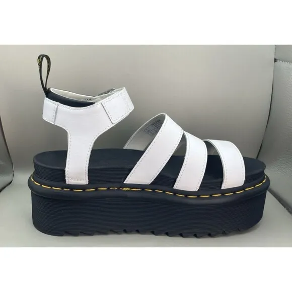 Dr Martens Blaire Quad Fisherman Sandals Womens 9 EU 41 Black White EVA Platform