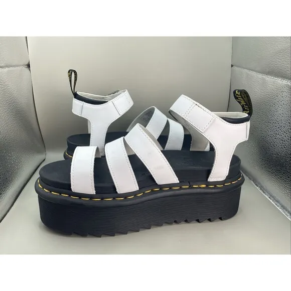 Dr Martens Blaire Quad Fisherman Sandals Womens 9 EU 41 Black White EVA Platform