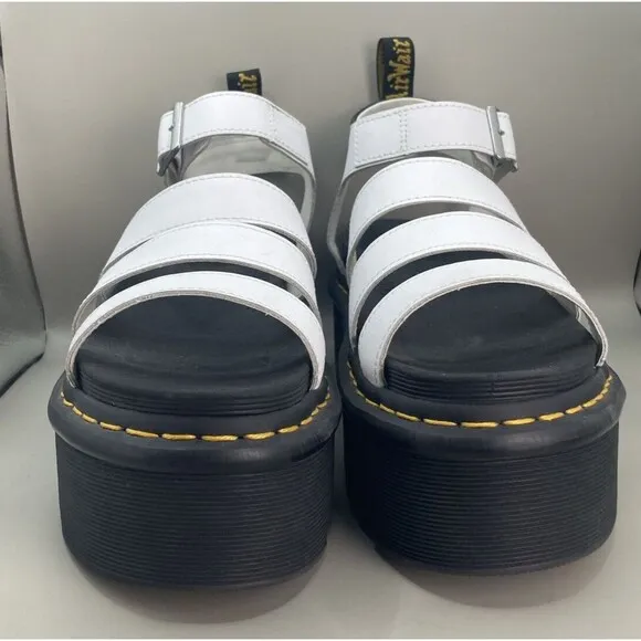 Dr Martens Blaire Quad Fisherman Sandals Womens 9 EU 41 Black White EVA Platform