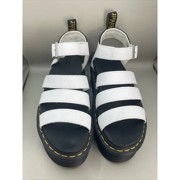Dr Martens Blaire Quad Fisherman Sandals Womens 9 EU 41 Black White EVA Platform