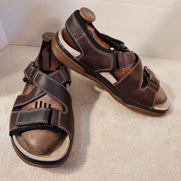 DR. MARTENS BROWN LEATHER FISHERMAN CRISS CROSS SANDALS - SIZE  12