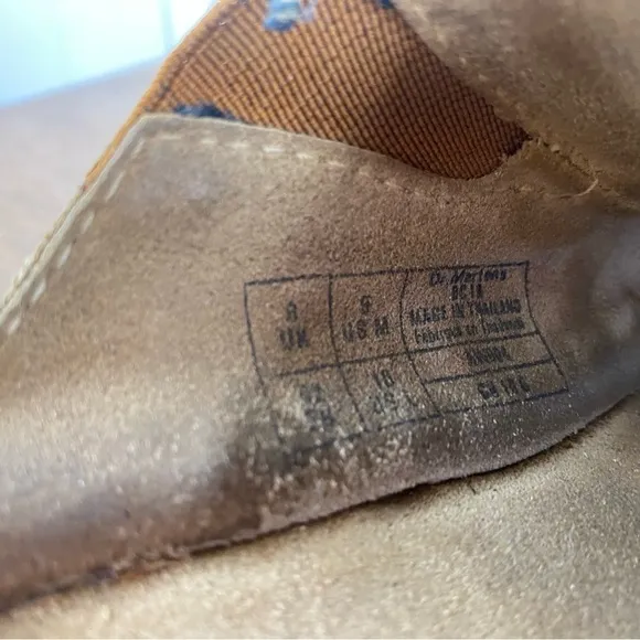 DR MARTENS Brown Leather Slide Sandals