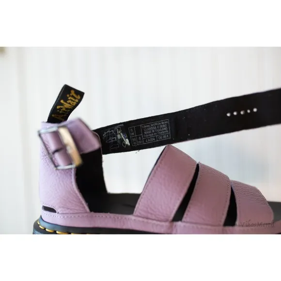 Dr. Marten's CLARISSA II PISA LEATHER PLATFORM STRAP SANDALS 8 NEW