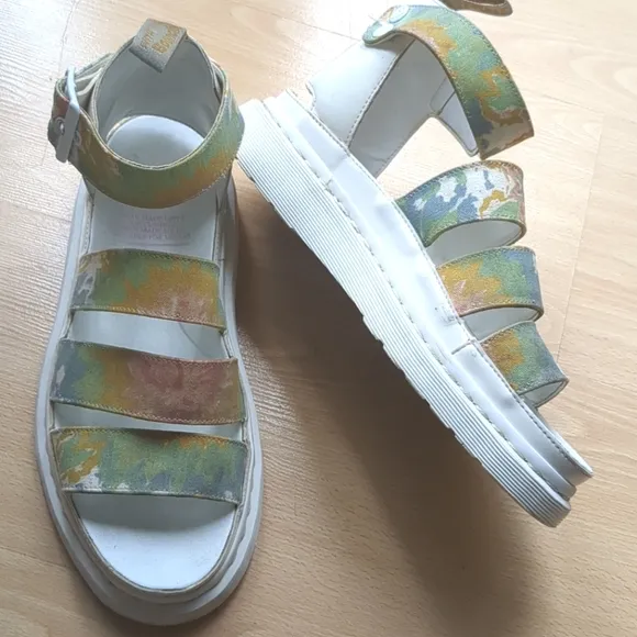 Dr Martens Clarissa ll Platform Chunky Gladiator Strapy Tie Dye Sz 9 Sandals