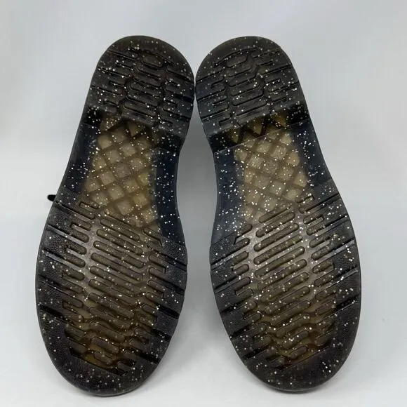 Dr Martens Cosmic Glitter Combat Boots Kids Girls Size 6 Black Leather Side Zip