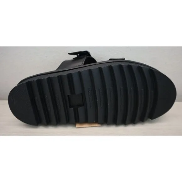 Dr. Martens Men's 10 Women's 11 Black Myles Brando Leather Buckle Sandals $120