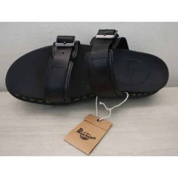 Dr. Martens Men's 10 Women's 11 Black Myles Brando Leather Buckle Sandals $120