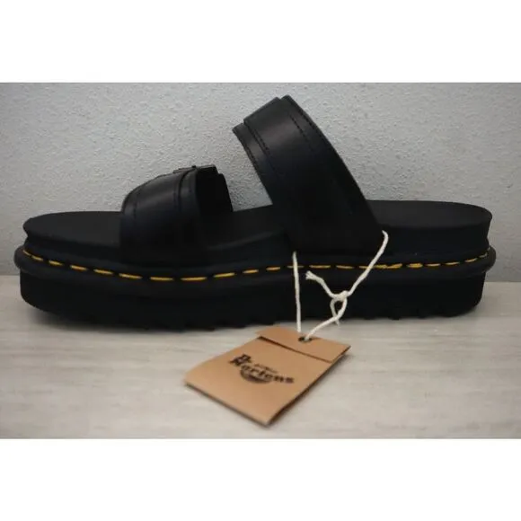 Dr. Martens Men's 10 Women's 11 Black Myles Brando Leather Buckle Sandals $120