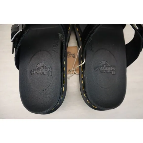 Dr. Martens Men's 10 Women's 11 Black Myles Brando Leather Buckle Sandals $120