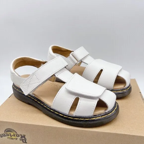Dr. Martens Moby II Kid’s Sandals White Leather US 3/ EU 34