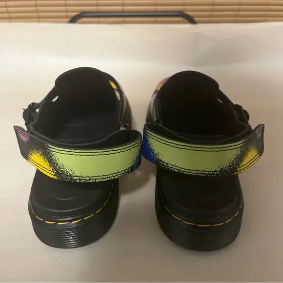 Dr. Martens NWOT Green and Purple Jorgie Multi Haze Mules with Chunky Sole