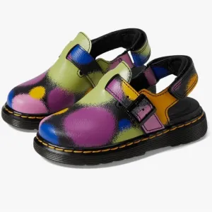 Dr. Martens NWOT Green and Purple Jorgie Multi Haze Mules with Chunky Sole