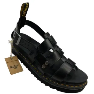 Dr Martens TERRY Leather Strap Sandals 13 Brando Black Buckle Open Toe Fisherman