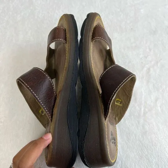 Dr. Martens Vintage 90s England Chunky Brown Leather Sandals Women 3
