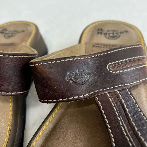 Dr. Martens Vintage 90s England Chunky Brown Leather Sandals Women 3