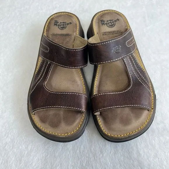 Dr. Martens Vintage 90s England Chunky Brown Leather Sandals Women 3