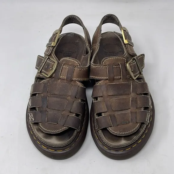Dr. Martens Vintage Made In England Y2K Chunky Heel Fisherman Sandals Size 7 US