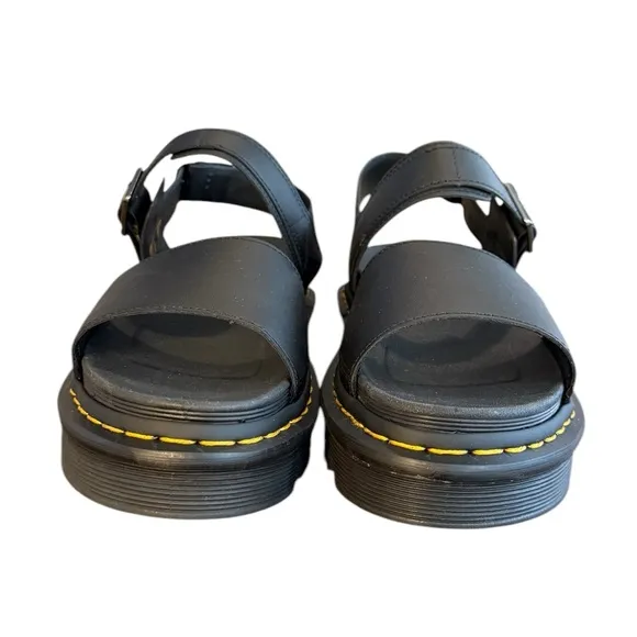Dr. Martens Voss New Black Leather Strap Sandals with Chunky Sole Women’s Size 9