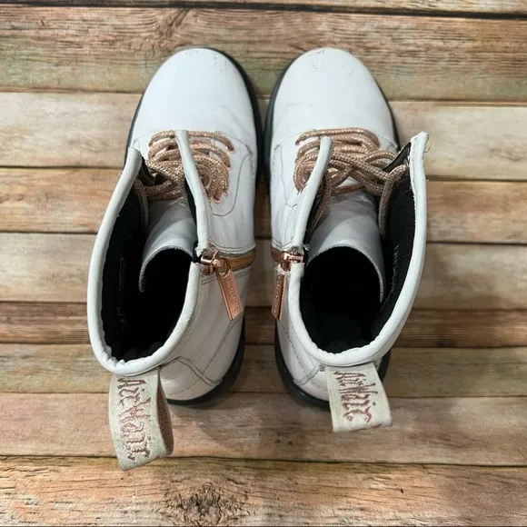 Dr. Martens White Size Zip Boots