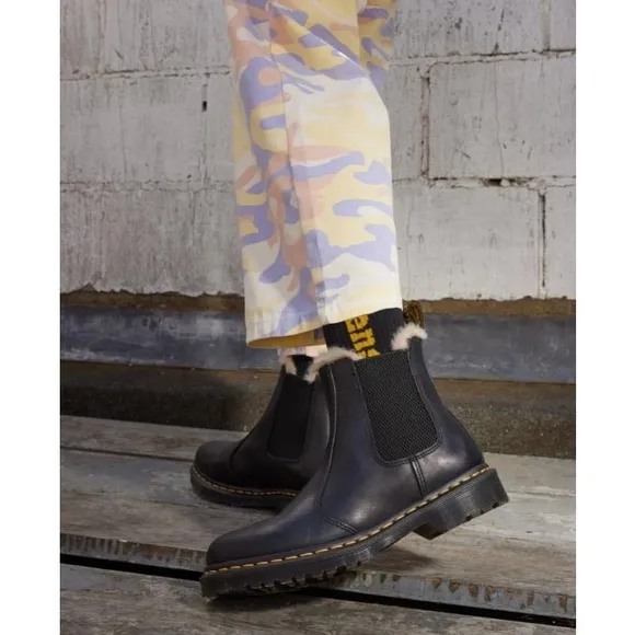 Dr. Martens Women’s 2976 Leonore Chelsea Faux Shearling Ankle Boots
