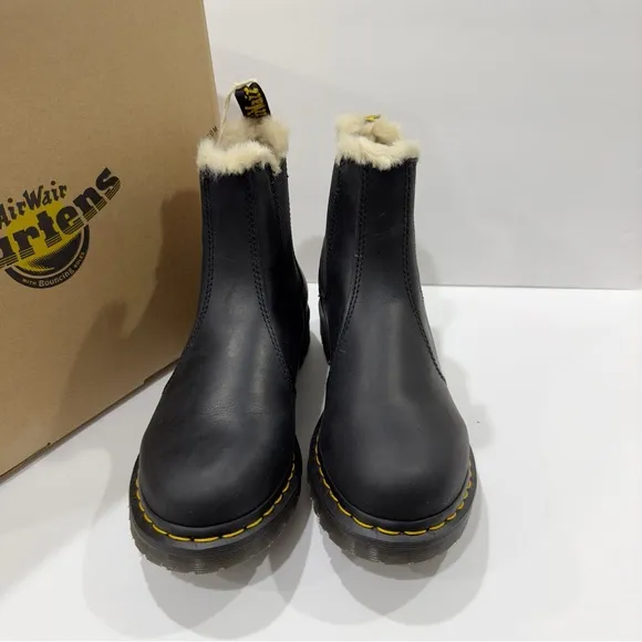 Dr. Martens Women’s 2976 Leonore Chelsea Faux Shearling Ankle Boots